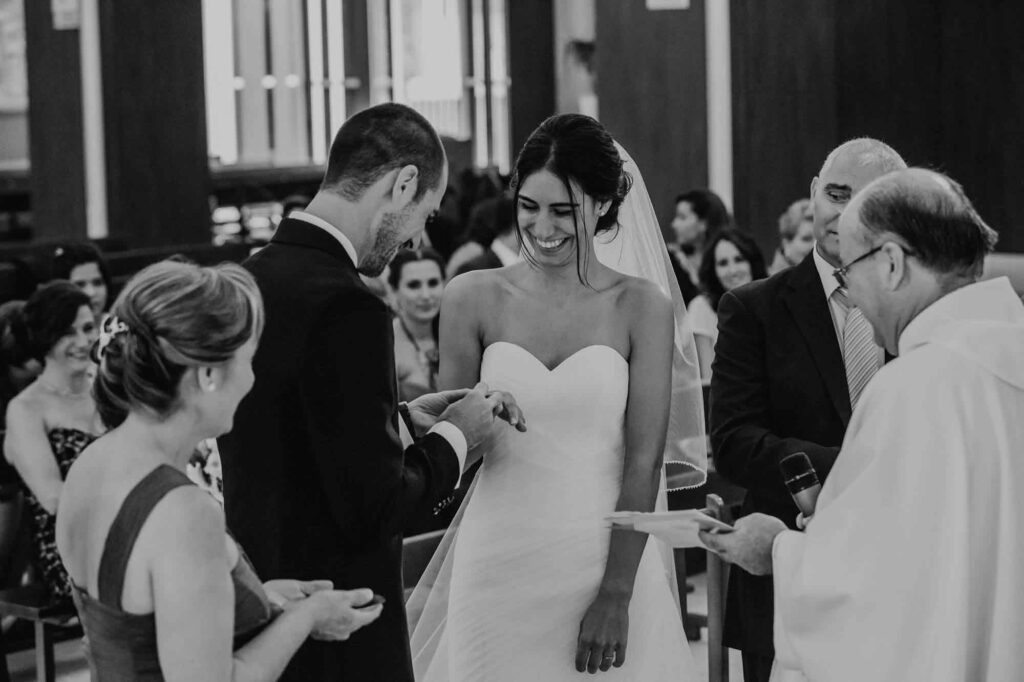 ceremonia boda en blanco y negro