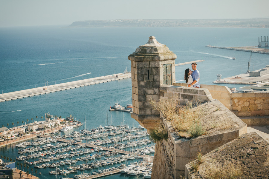 Proposal at Castle Santa Barbara in Alicante.