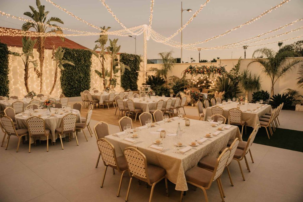 banquete al aire libre en Salones Canario