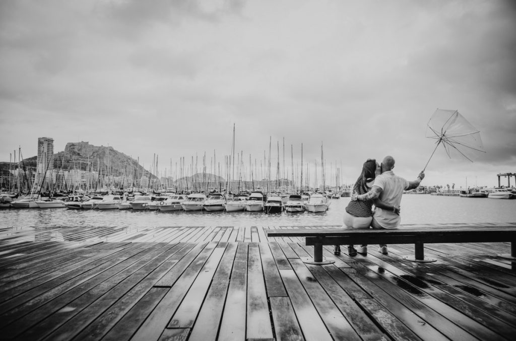 Preboda en un día feo