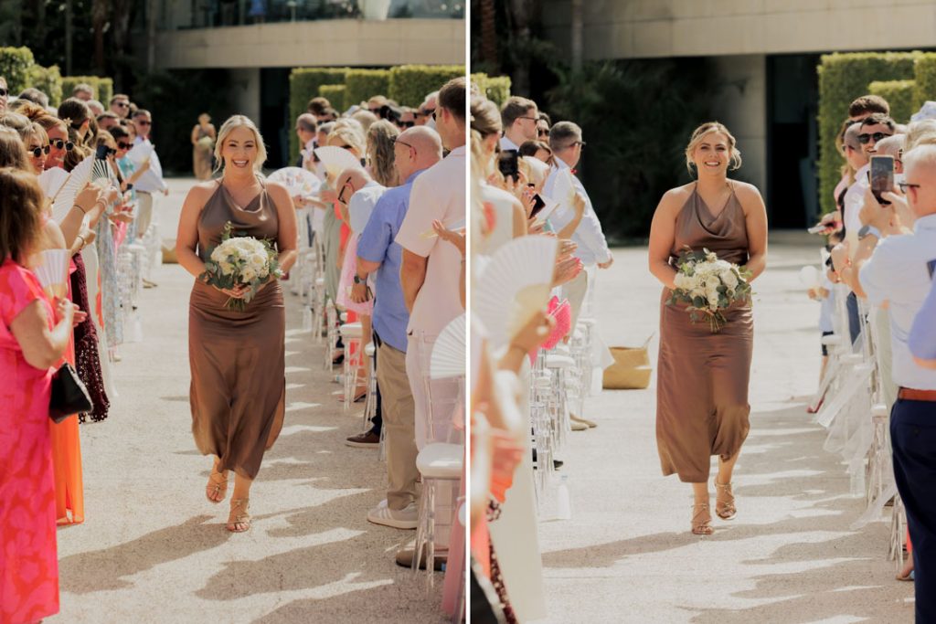 Bridesmaids dresses brown glacé wedding Spain