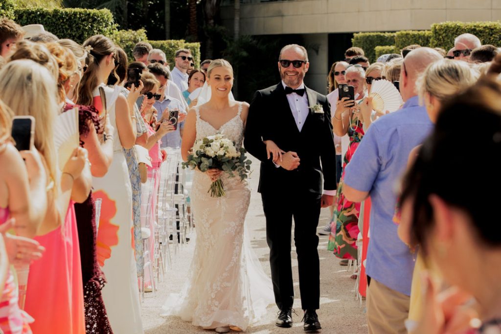 Bride walking down the aisle La Finca Resort Algorfa