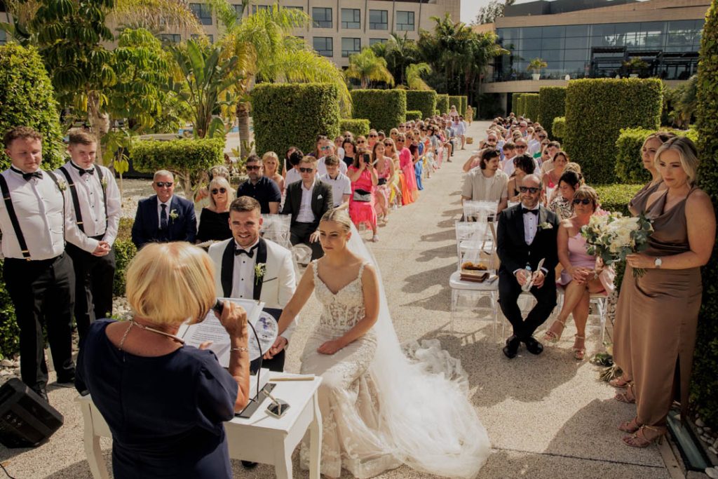 Destination wedding ceremony in Spain