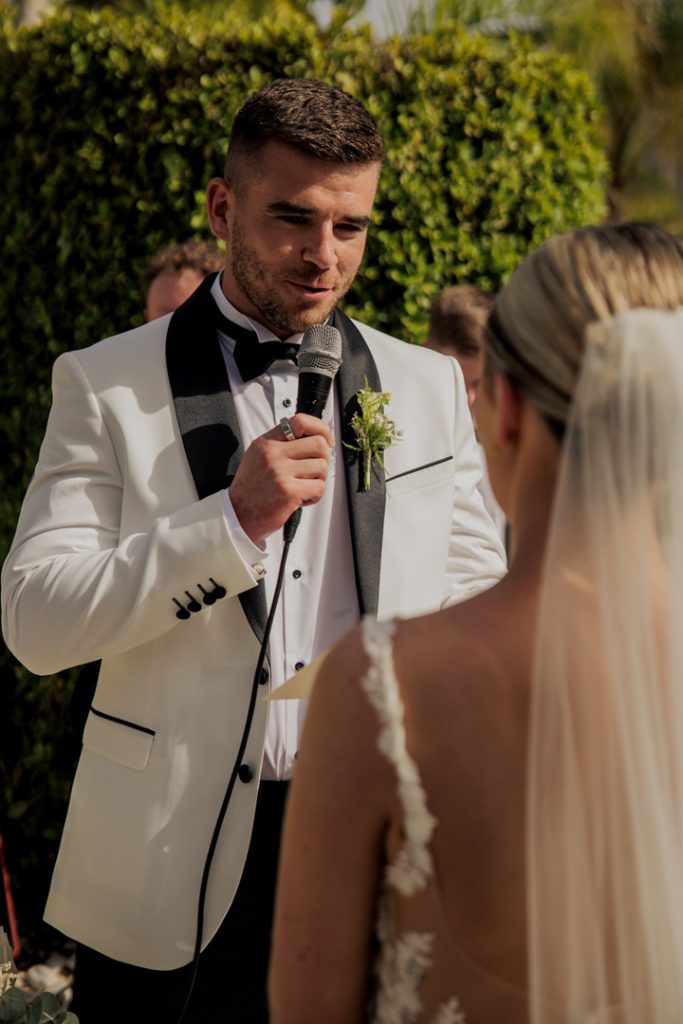 Wedding vows exchange destination wedding in Spain