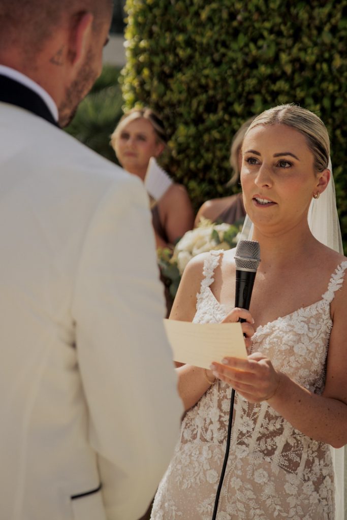 Wedding vows exchange destination wedding in Spain