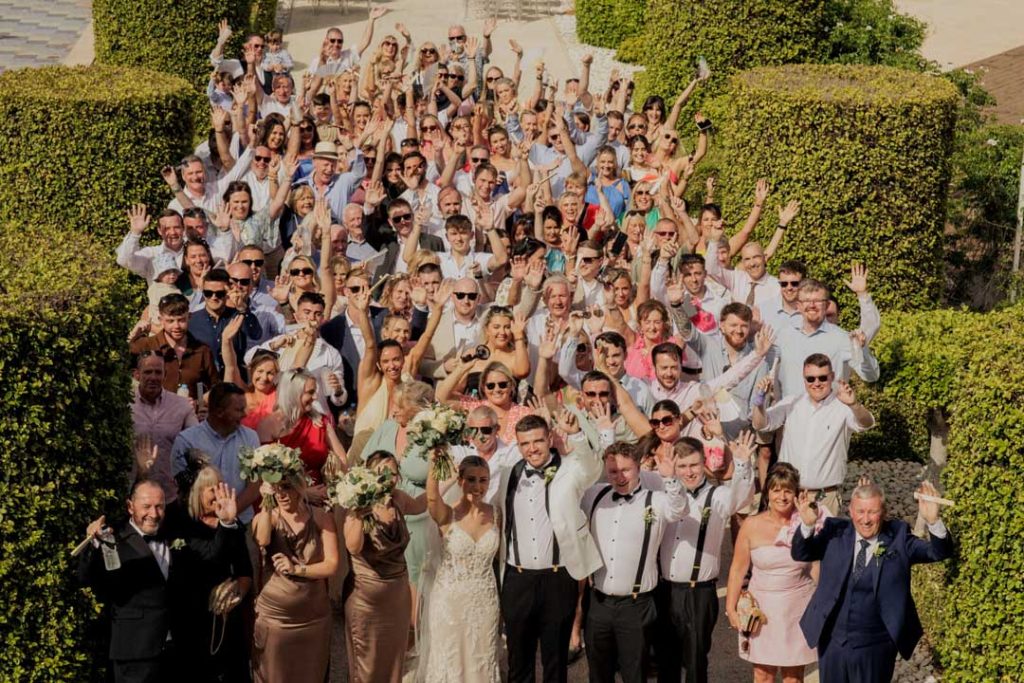 Group photo La Finca Resort Algorfa wedding guests