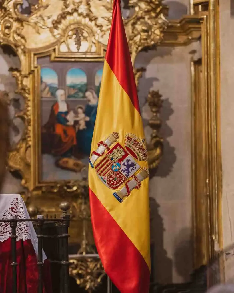 Bandera de España ceremonia boda militar Alicante