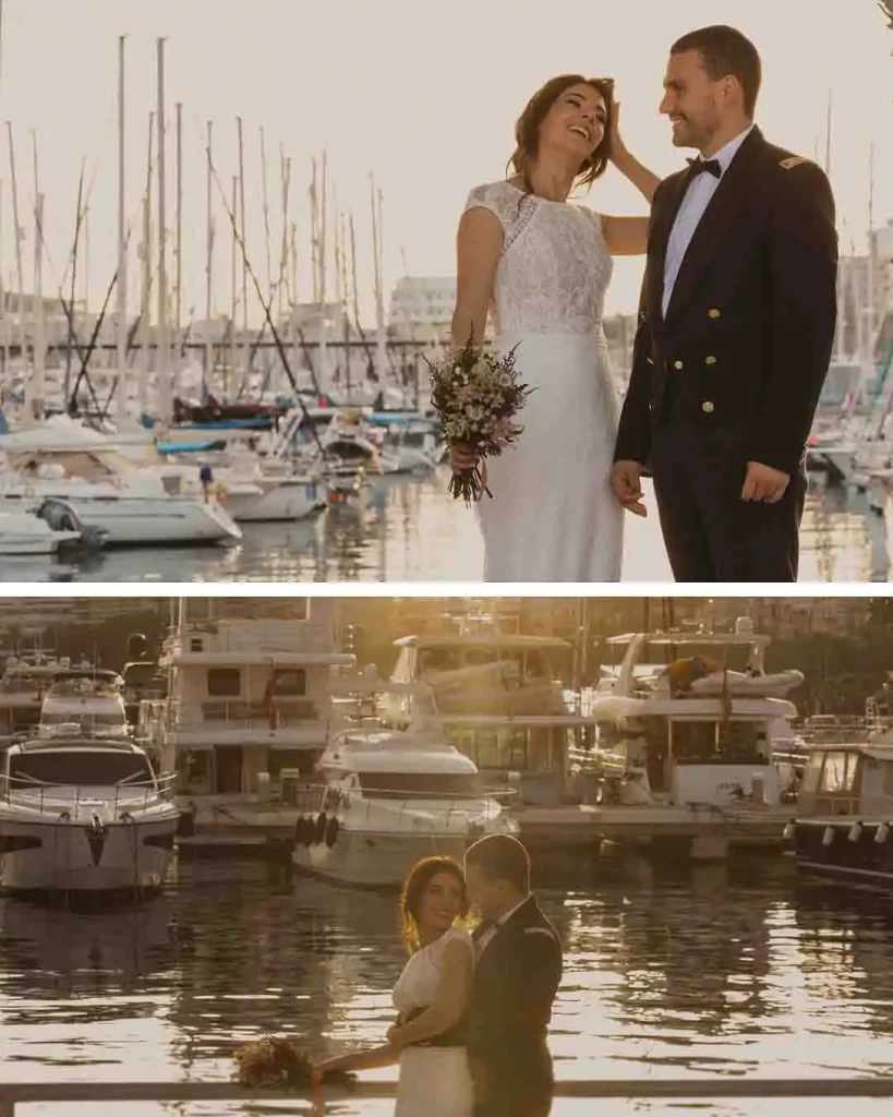 Golden Hour en el Puerto de Alicante Boda Meliá